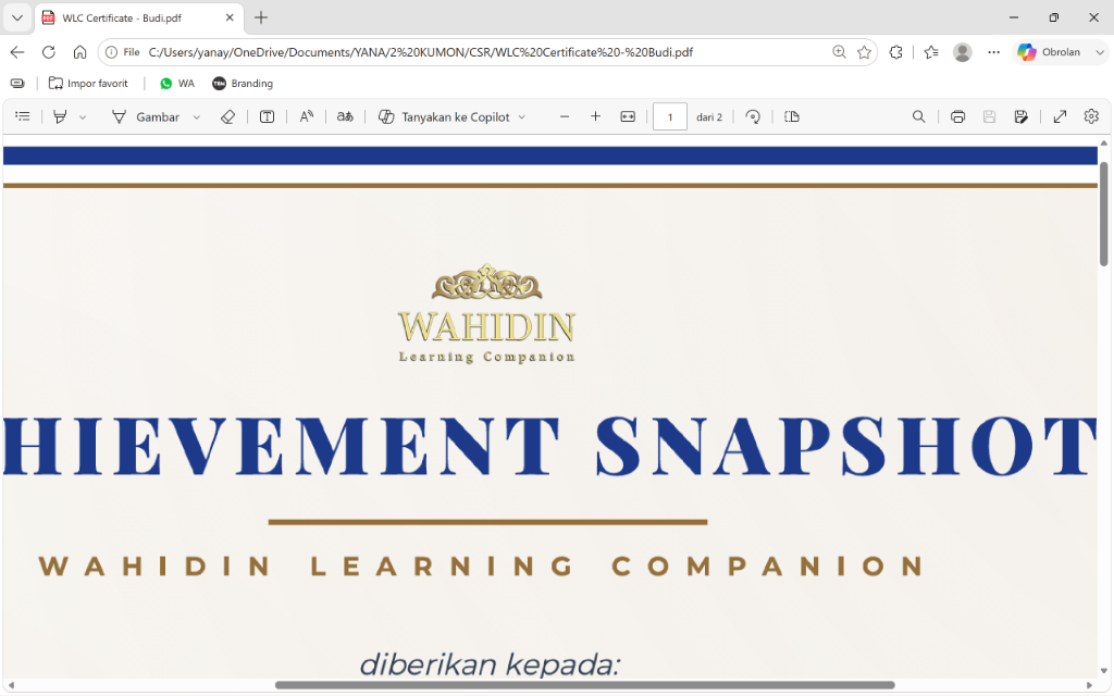 Wahidin Learning Companion Logo